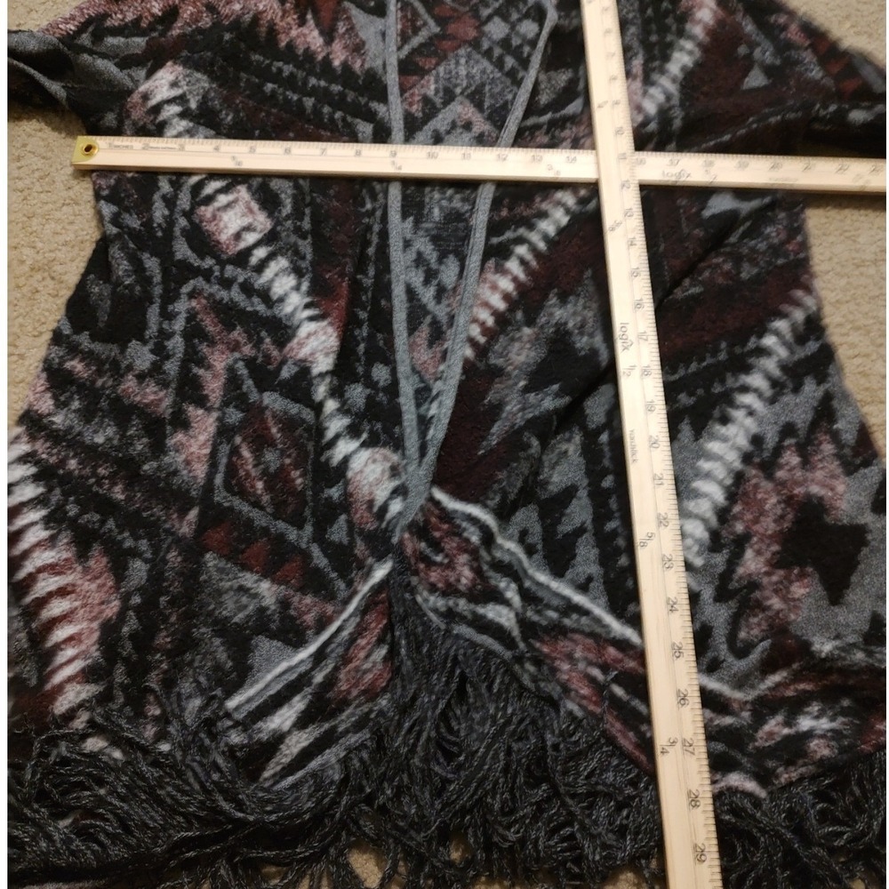 Lucky Brand Geometric Print Fringe Cardigan Sweater Women Size S